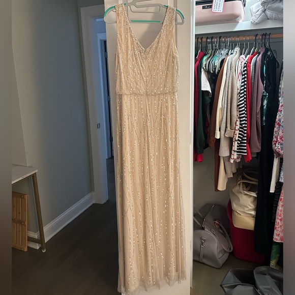 Pink Beaded Bridesmaid Black Tie Wedding Prom Formal Dress - Picture 4 of 6